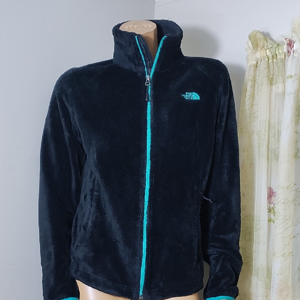 The North Face Women's Black Teddy Jacket with‎ Teal Accents